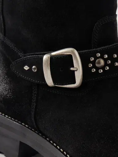 Second/Layer 8" Rider Studded Suede Biker Boots - Men | Thumbnail 5