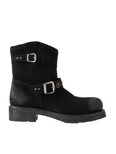 Second/Layer 8" Rider Studded Suede Biker Boots - Men | Thumbnail 1