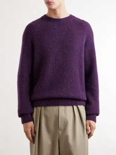 Dries Van Noten Brushed Alpaca-Blend Sweater - Men | Thumbnail 3