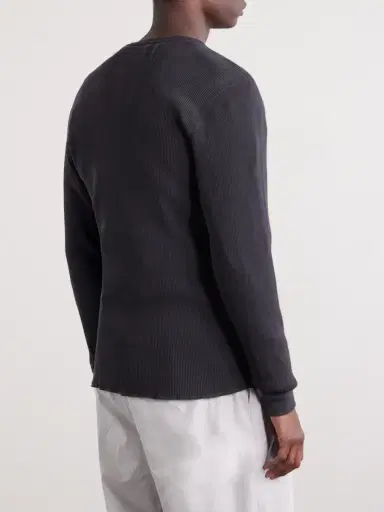Aaron Levine Waffle-Knit Cotton Sweater - Men | Thumbnail 4 Aaron Levine Waffle-Knit Cotton Sweater - Men | Thumbnail 4