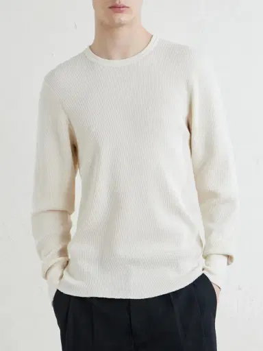 Aaron Levine Waffle-Knit Cotton Sweater - Men | Thumbnail 3 Aaron Levine Waffle-Knit Cotton Sweater - Men | Thumbnail 3