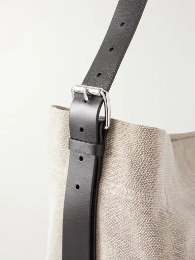 Lemaire Leather-Trimmed Canvas Tote Bag - Men | Thumbnail 5 Lemaire Leather-Trimmed Canvas Tote Bag - Men | Thumbnail 5
