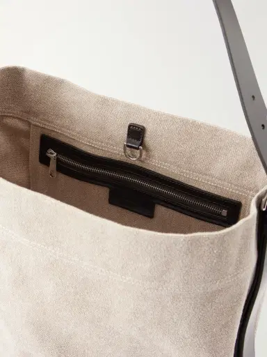 Lemaire Leather-Trimmed Canvas Tote Bag - Men | Thumbnail 6 Lemaire Leather-Trimmed Canvas Tote Bag - Men | Thumbnail 6