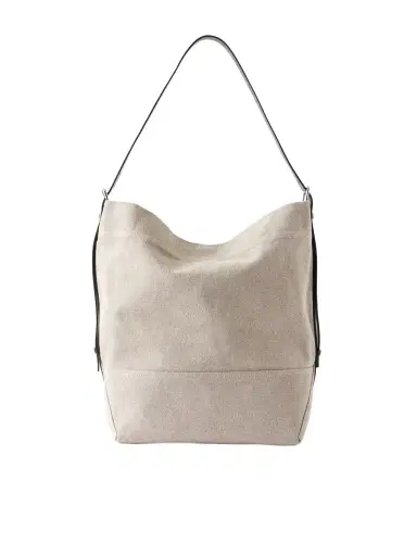 Lemaire Leather-Trimmed Canvas Tote Bag - Men | Thumbnail 1 Lemaire Leather-Trimmed Canvas Tote Bag - Men | Thumbnail 1