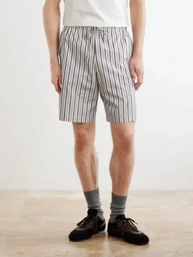 Dries Van Noten Piperi Straight-Leg Striped Cotton Shorts - Men | Thumbnail 3