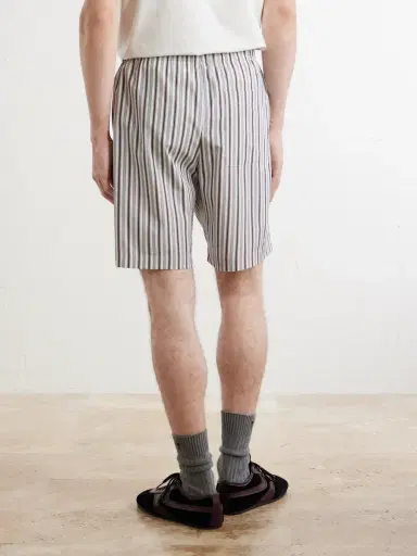 Dries Van Noten Piperi Straight-Leg Striped Cotton Shorts - Men | Thumbnail 4