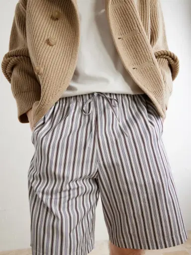 Dries Van Noten Piperi Straight-Leg Striped Cotton Shorts - Men | Thumbnail 5