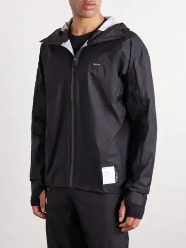 Satisfy Rain Fly Hooded Logo-Printed PERTEX® Shield Air Jacket - Men | Thumbnail 4