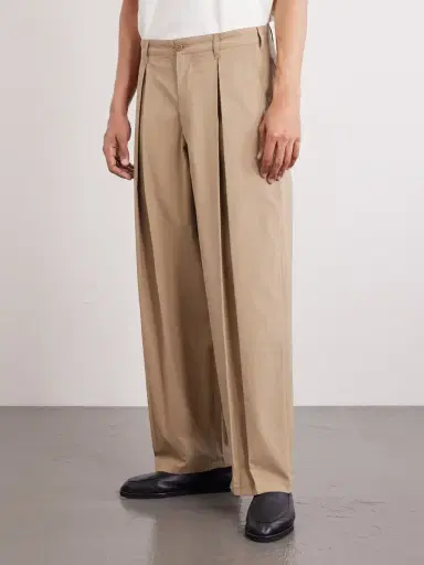 Monitaly Ekusy Wide-Leg Cropped Pleated Cotton Trousers - Men | Thumbnail 3 Monitaly Ekusy Wide-Leg Cropped Pleated Cotton Trousers - Men | Thumbnail 3