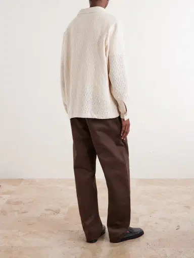 De Bonne Facture Holiday Camp-Collar Crocheted Cotton Shirt - Men | Thumbnail 4 De Bonne Facture Holiday Camp-Collar Crocheted Cotton Shirt - Men | Thumbnail 4