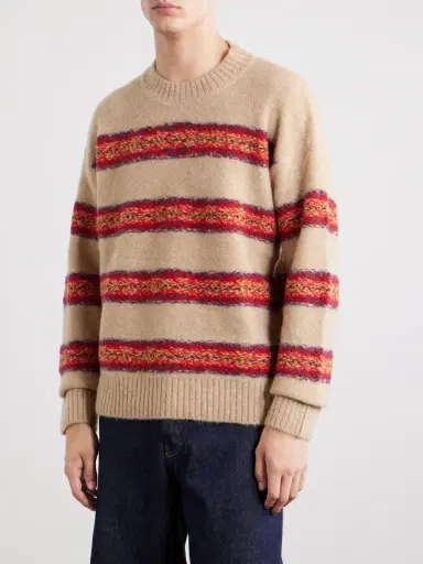 Dries Van Noten Master Striped Alpaca-Blend Sweater - Men | Thumbnail 3