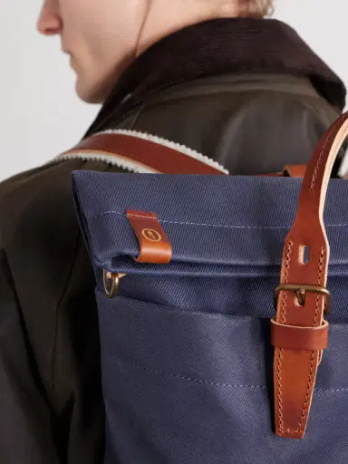 Bleu de Chauffe Woody Leather-Trimmed Waxed Cotton-Canvas Backpack - Men | Thumbnail 5