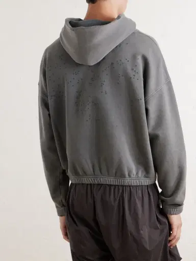 Satisfy Logo-Print Distressed Cotton-Jersey Hoodie - Men | Thumbnail 4 Satisfy Logo-Print Distressed Cotton-Jersey Hoodie - Men | Thumbnail 4