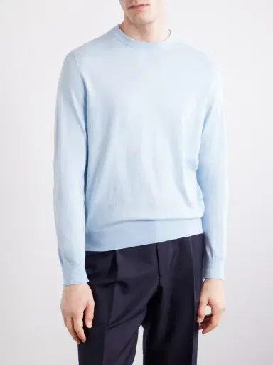 Anderson & Sheppard Knitted Sea Island Cotton Sweater - Men | Thumbnail 3 Anderson & Sheppard Knitted Sea Island Cotton Sweater - Men | Thumbnail 3