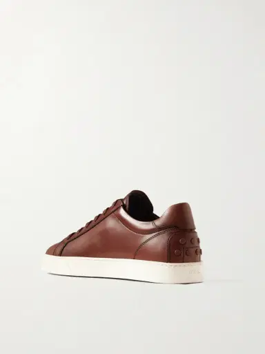 Tod's Cassetta Rubber-Trimmed Glossed-Leather Sneakers - Men | Thumbnail 4