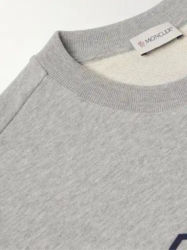 Moncler Logo-Print Striped Cotton-Jersey Sweatshirt - Men | Thumbnail 4