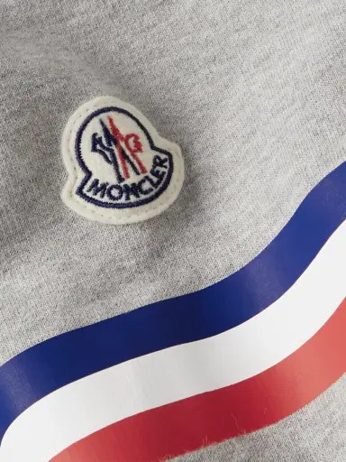 Moncler Logo-Print Striped Cotton-Jersey Sweatshirt - Men | Thumbnail 5