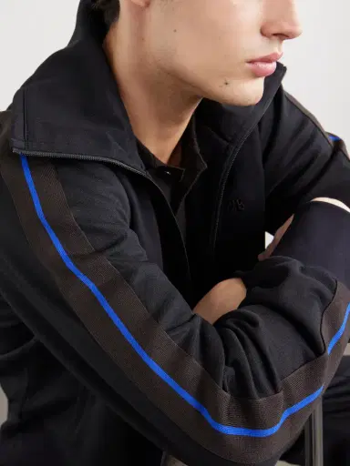 Wales Bonner Form Logo-Embroidered Striped Jersey Jacket - Men | Thumbnail 5 Wales Bonner Form Logo-Embroidered Striped Jersey Jacket - Men | Thumbnail 5