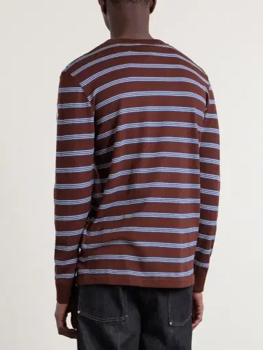 Moncler Logo-Appliquéd Striped Cotton Sweatshirt - Men | Thumbnail 4