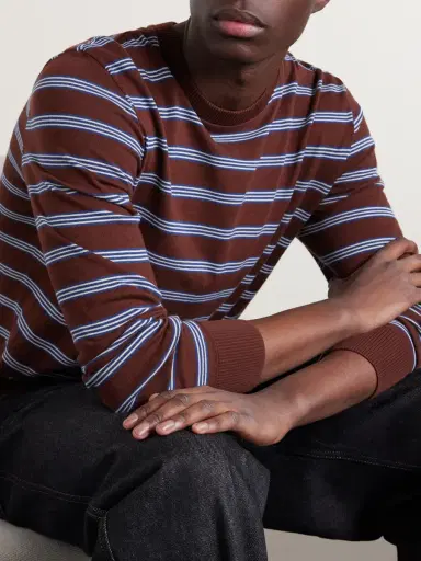 Moncler Logo-Appliquéd Striped Cotton Sweatshirt - Men | Thumbnail 5