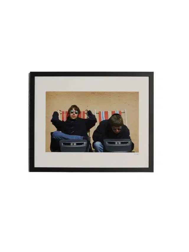 Sonic Editions Framed 1995 Liam and Noel on the Beach Print, 50" x 40" - Men