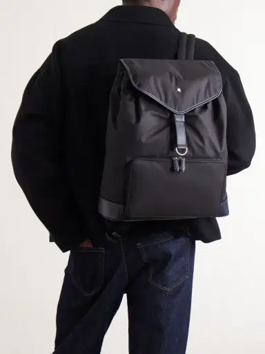 Montblanc Panorama Leather-Trimmed Shell Backpack - Men | Thumbnail 3