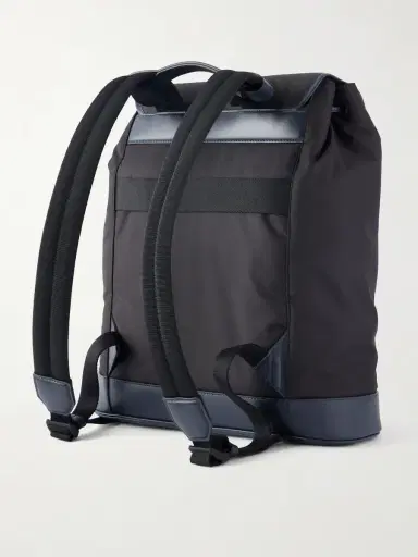 Montblanc Panorama Leather-Trimmed Shell Backpack - Men | Thumbnail 4