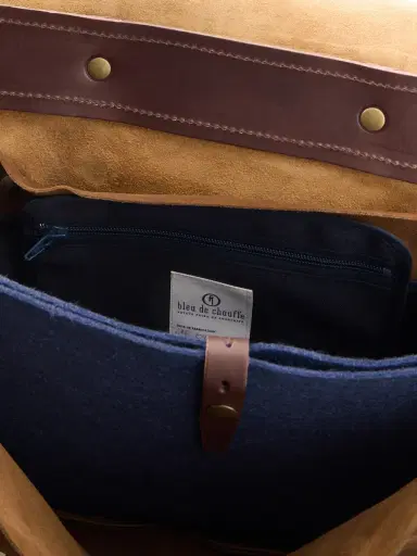 Bleu de Chauffe Charles Leather-Trimmed Suede Briefcase - Men | Thumbnail 6 Bleu de Chauffe Charles Leather-Trimmed Suede Briefcase - Men | Thumbnail 6