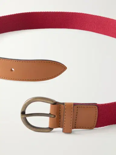 Anderson & Sheppard 3.5cm Leather-Trimmed Woven Belt - Men | Thumbnail 3 Anderson & Sheppard 3.5cm Leather-Trimmed Woven Belt - Men | Thumbnail 3