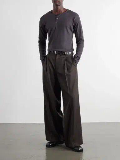 Lemaire Ribbed Cotton Henley T-Shirt - Men | Thumbnail 2