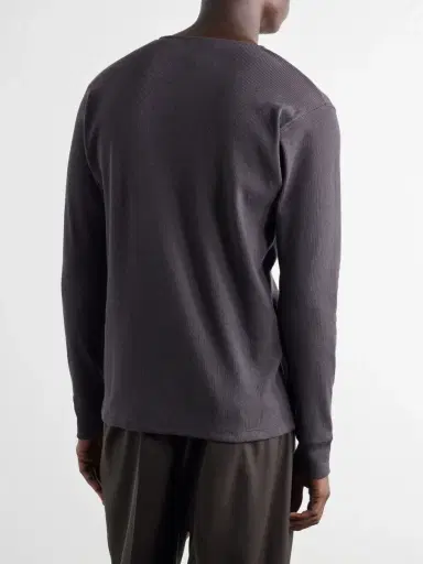 Lemaire Ribbed Cotton Henley T-Shirt - Men | Thumbnail 4