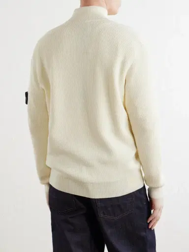 Stone Island Ribbed Cotton Zip-Up Sweater - Men | Thumbnail 4 Stone Island Ribbed Cotton Zip-Up Sweater - Men | Thumbnail 4