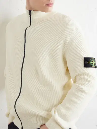 Stone Island Ribbed Cotton Zip-Up Sweater - Men | Thumbnail 5 Stone Island Ribbed Cotton Zip-Up Sweater - Men | Thumbnail 5