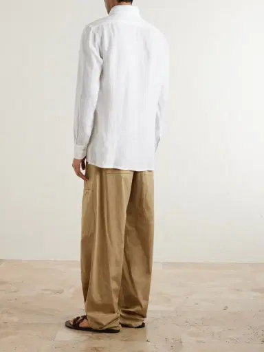 Kiton Straight Cut Linen Shirt - Men | Thumbnail 3