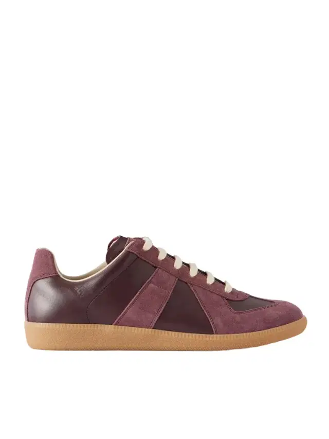 Maison Margiela Replica Suede-Trimmed Leather Sneakers - Men