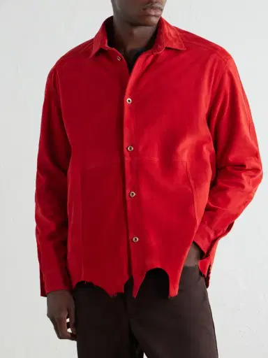 ADON Distressed Suede Overshirt - Men | Thumbnail 3 ADON Distressed Suede Overshirt - Men | Thumbnail 3