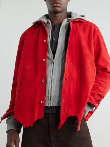 ADON Distressed Suede Overshirt - Men | Thumbnail 5 ADON Distressed Suede Overshirt - Men | Thumbnail 5