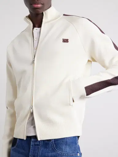 Wales Bonner Tide Logo-Embroidered Knitted Jacket - Men | Thumbnail 5 Wales Bonner Tide Logo-Embroidered Knitted Jacket - Men | Thumbnail 5