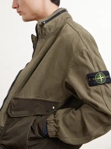 Stone Island Garment-Dyed Panama Cotton-Canvas and Nylon Bomber Jacket - Men | Thumbnail 5 Stone Island Garment-Dyed Panama Cotton-Canvas and Nylon Bomber Jacket - Men | Thumbnail 5