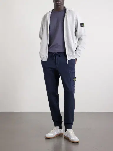 Stone Island Tapered Organic Cotton Fleece Sweatpants - Men | Thumbnail 2 Stone Island Tapered Organic Cotton Fleece Sweatpants - Men | Thumbnail 2