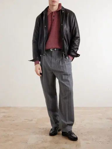Aimé Leon Dore Knitted Cotton-Blend Polo Sweater - Men | Thumbnail 2