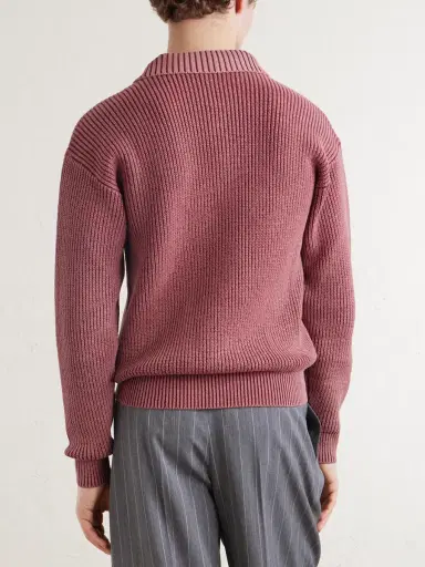 Aimé Leon Dore Knitted Cotton-Blend Polo Sweater - Men | Thumbnail 4