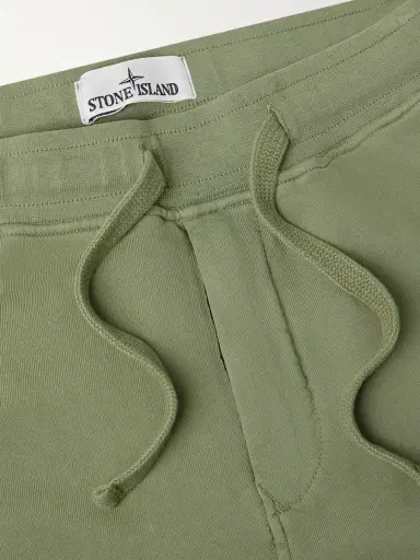 Stone Island Straight-Leg Garment-Dyed Organic Cotton-Fleece Drawstring Shorts - Men | Thumbnail 6 Stone Island Straight-Leg Garment-Dyed Organic Cotton-Fleece Drawstring Shorts - Men | Thumbnail 6