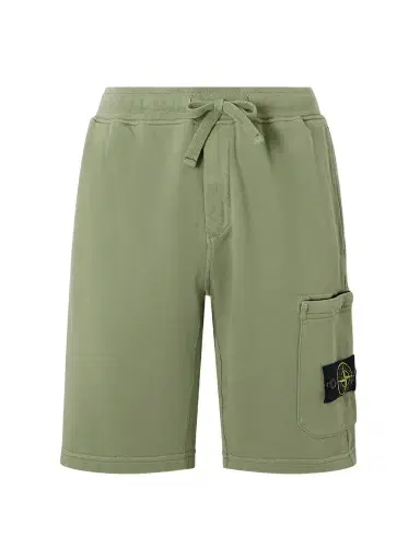 Stone Island Straight-Leg Garment-Dyed Organic Cotton-Fleece Drawstring Shorts - Men | Thumbnail 1 Stone Island Straight-Leg Garment-Dyed Organic Cotton-Fleece Drawstring Shorts - Men | Thumbnail 1
