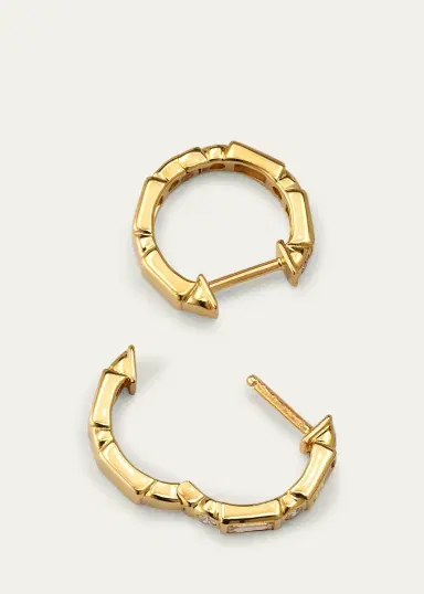 Sydney Evan 14k Baguette & Round-Cut Diamond Hoop Earrings | Thumbnail 4