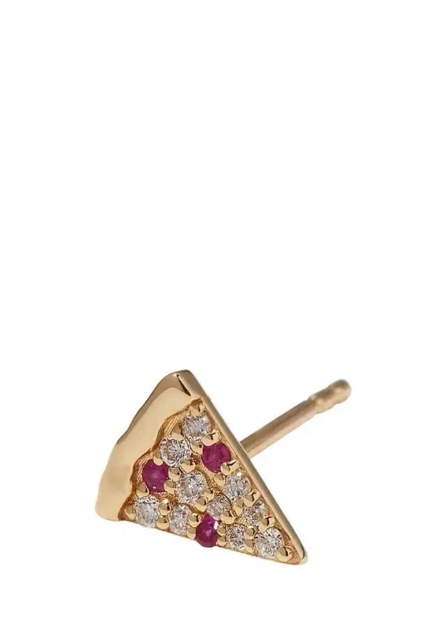Sydney Evan 14k Diamond & Ruby Pizza Slice Earring, Single