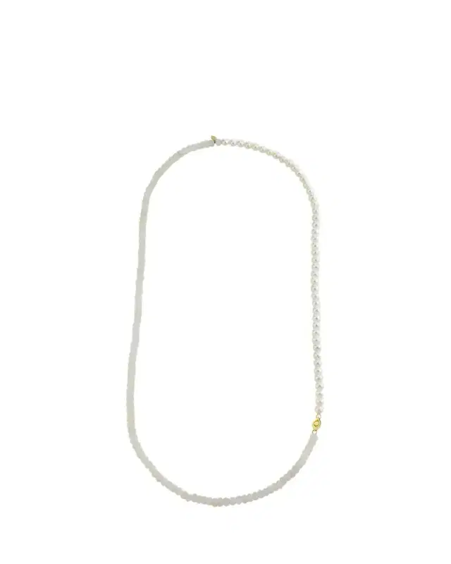 Sydney Evan Pearl and Rainbow Moonstone Necklace, 24"L