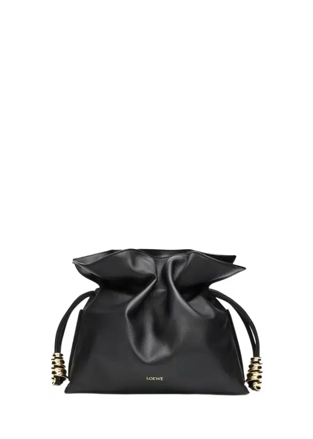 Loewe Flamenco Ruched Clutch Bag in Leather