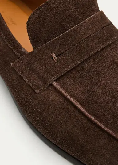 Bergdorf Goodman Men's Waterproof Suede Leather-Sole Penny Loafers | Thumbnail 5 Bergdorf Goodman Men's Waterproof Suede Leather-Sole Penny Loafers | Thumbnail 5