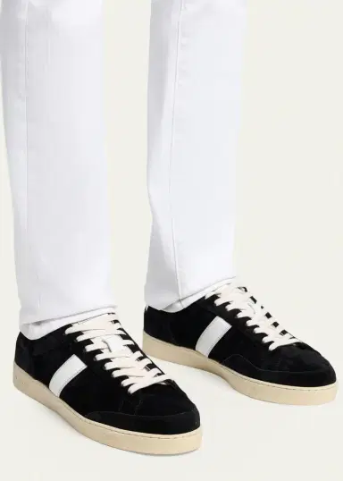 Tom Ford Men's Blake Suede Low-Top Sneakers | Thumbnail 2 Tom Ford Men's Blake Suede Low-Top Sneakers | Thumbnail 2